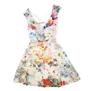 ZARA Trafaluc Collection Womens Watercolor Racerback Dress Size XS